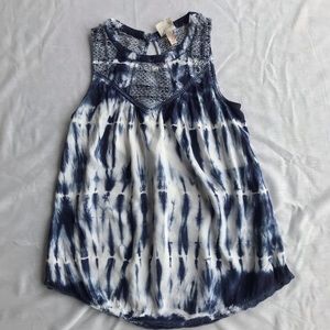 Tie-dyed crocheted tank top